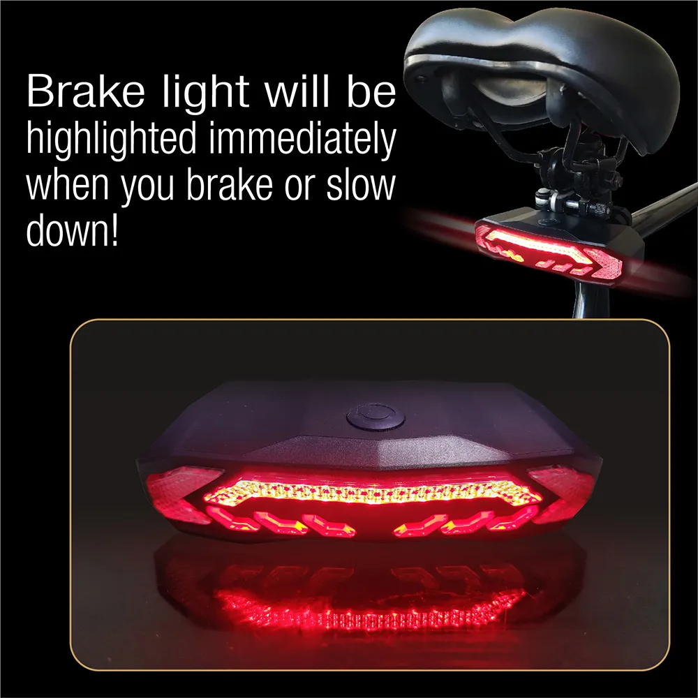 Eqiio Rear Light USB Rechargeable Waterproof Bike LED Tail Light Bike ...