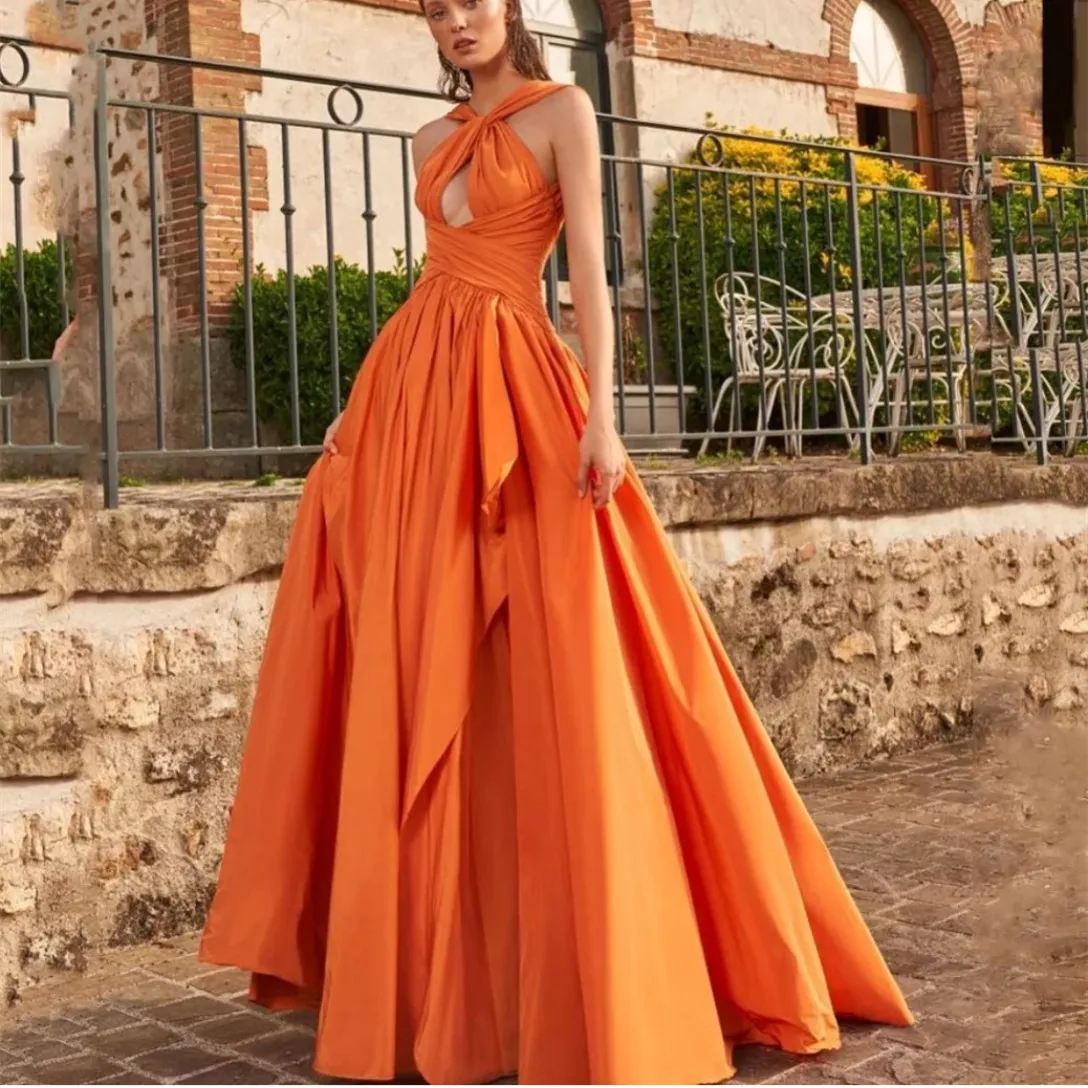 Orange taffeta dress shop