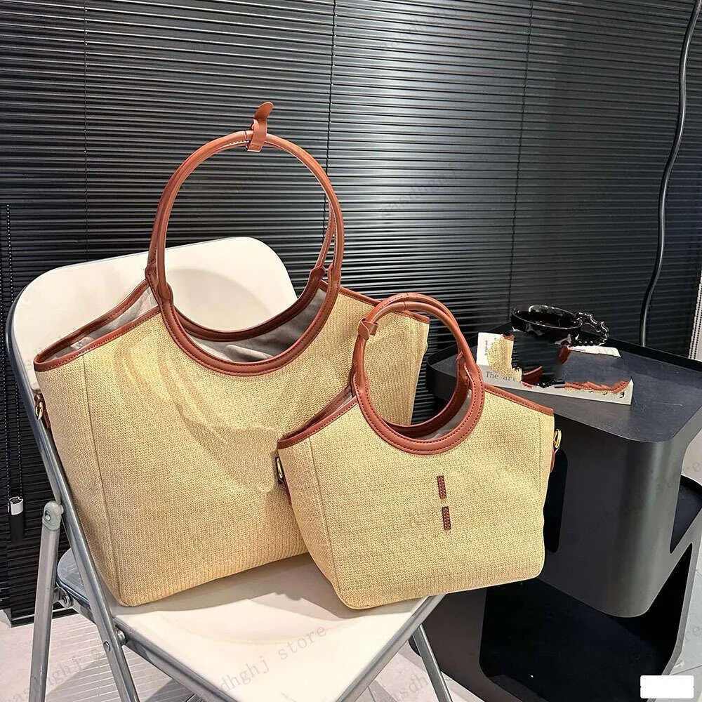 Large Straw Tote Bag for Women Men Beach Bag, Shopping Handbag,  Shoulder Bag, Crossbody Purse, 35cm