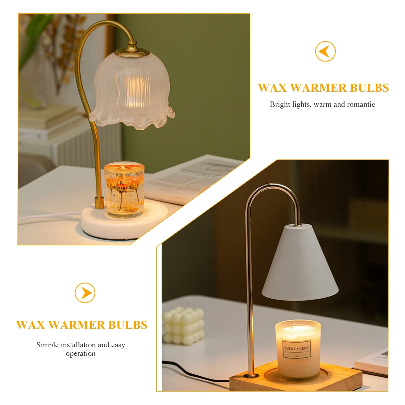 Electric Wax Warmer with Halogen Bulb Scent Diffuser Aroma Lamp for Home Fragrance