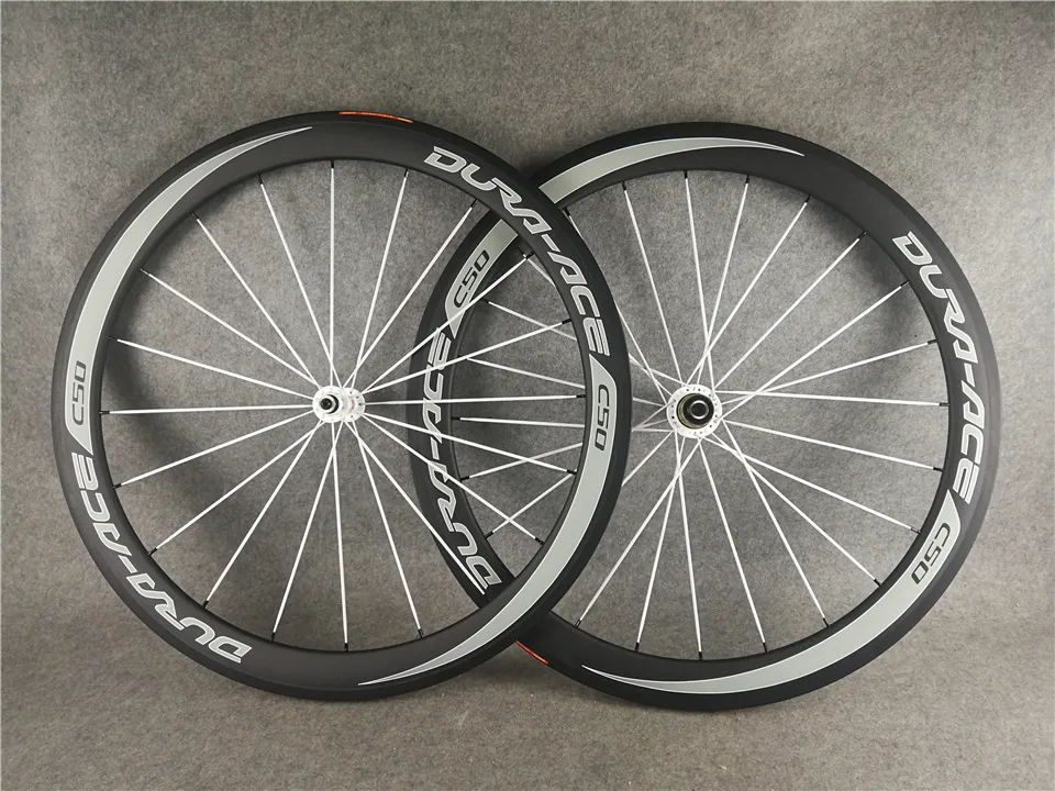 Newest Dura Ace C50 50mm 700C C50 Full Carbon Bike Wheels Sliver Full Carbon Bicycle Wheelsets