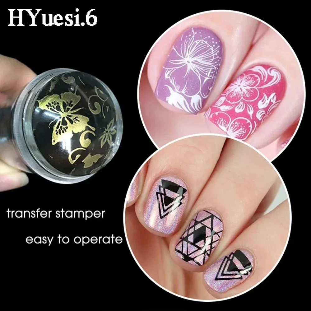 Silicone Nail Stamper + Scraper Set For French Manicure & Nail Art - Jelly Stamping Clear