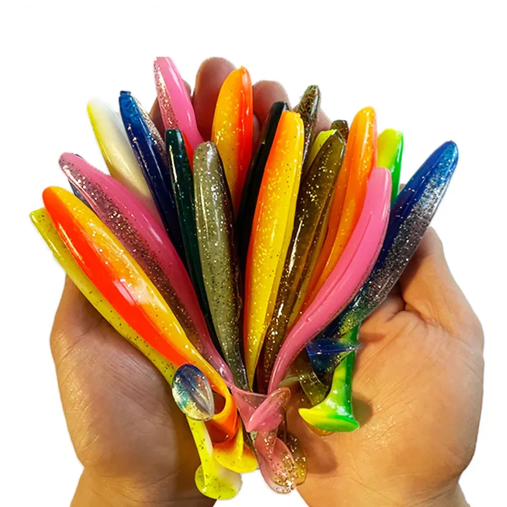 Soft Baits 1 T Tail 70mm 90mm 120mm Silicone Bait Lures For Fishing ...
