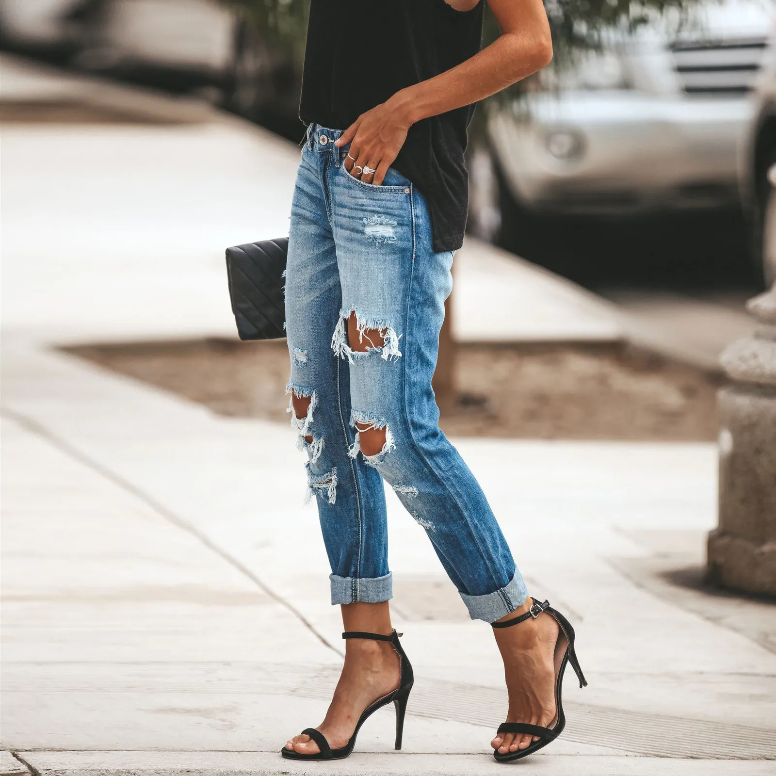 Denim Abbinamenti Pantaloni Larghi Jeans Larghi Inverno Pantaloni