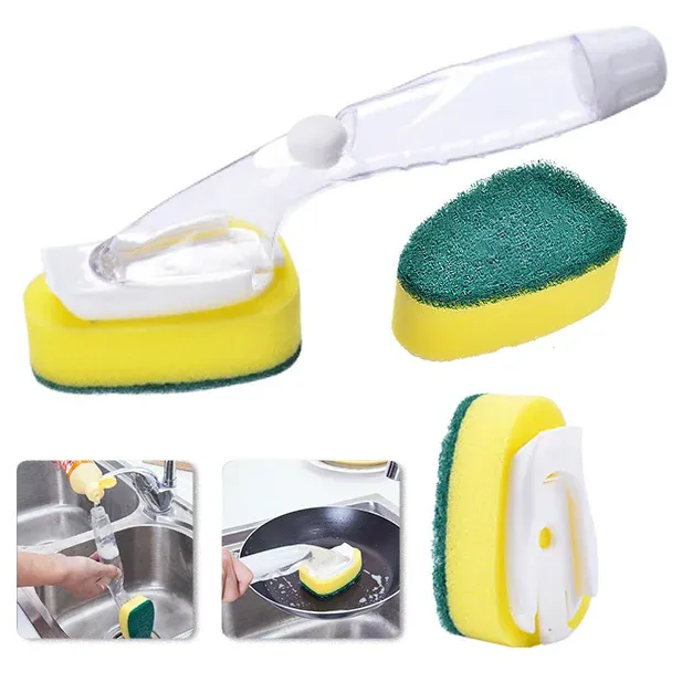 Dish Brush with Soap Dispenser Kitchen Cleaning Tool: Long Handle Liquid Soap Dispenser & Automatic Refill Sponge Wash for Dishes from Dhgate Other Kitchen Tools - price 3.03