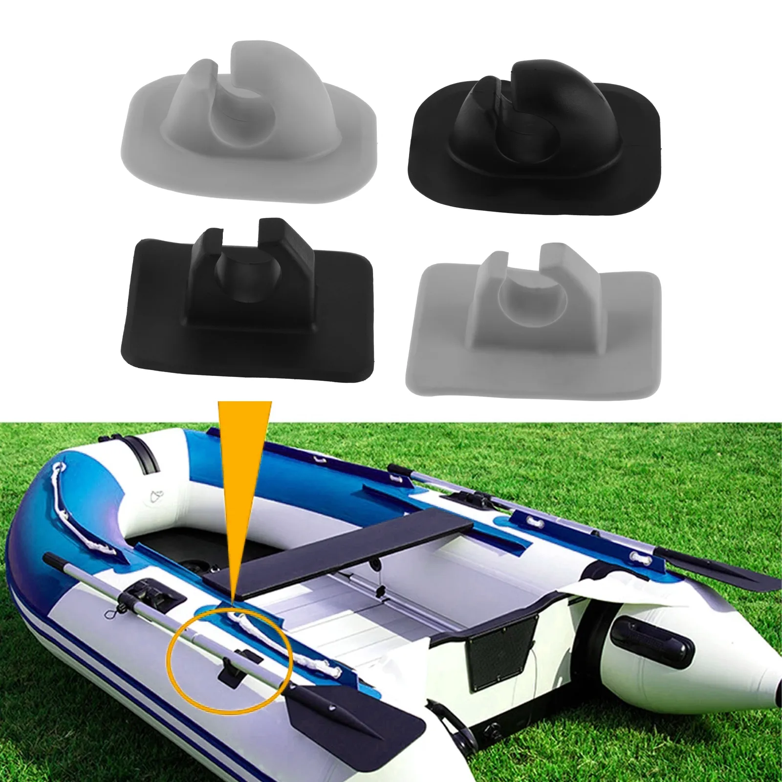 Kayak Paddle Holder & Inflatable Boat Paddle Clips Rowing Pole Mount ...
