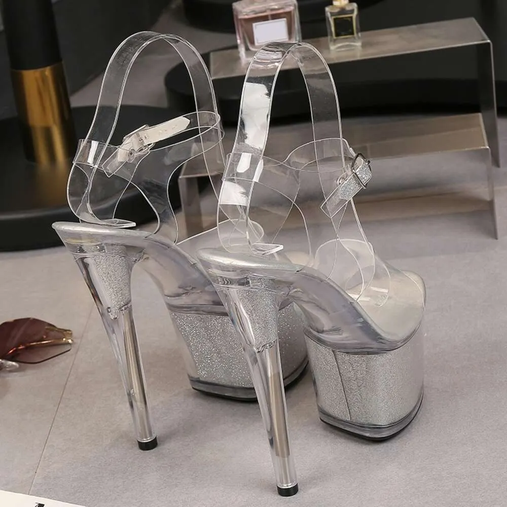 Show Stripper Model Heels Women Platform High Heeled Sandals Female Clear Sexy Pole Dance Girls Shoes For Party Club X_desvips.com