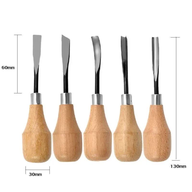 Premium 5-Piece Wood Carving Chisels Set - Professional Woodworking ...