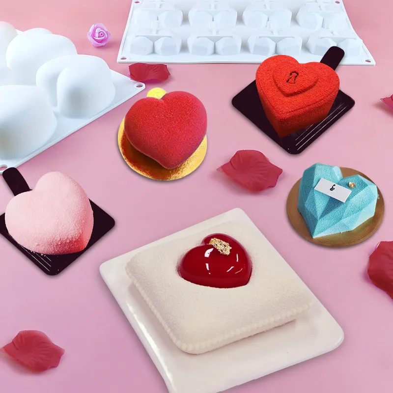Alimat PluS Silicone Heart Shaped Cake Pans, 2pcs Heart