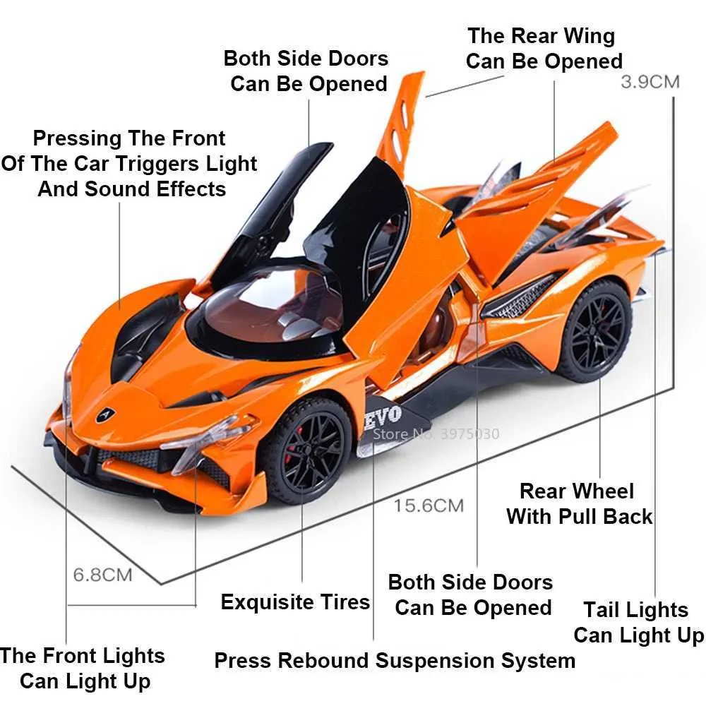 Voiture Miniature 1:32 SLR Roadster Alloy - Son Et Lumière, Fonction Pull Back - Neuf 2023
