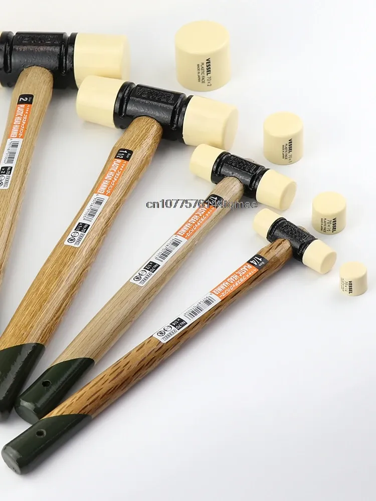 Vessel 1/2 LB Plastic Hammer - Soft Vinyl Head, Oak Handle, For Assembly & Craft Work - View #4