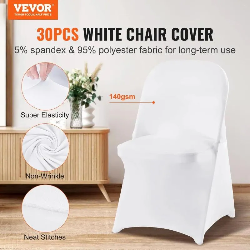 Stretch Spandex Chair Covers For Folding Kitchen Chairs 30 Pack Washable Universal White Slipcovers Protector From Hilery 65.08 DHgate.Com