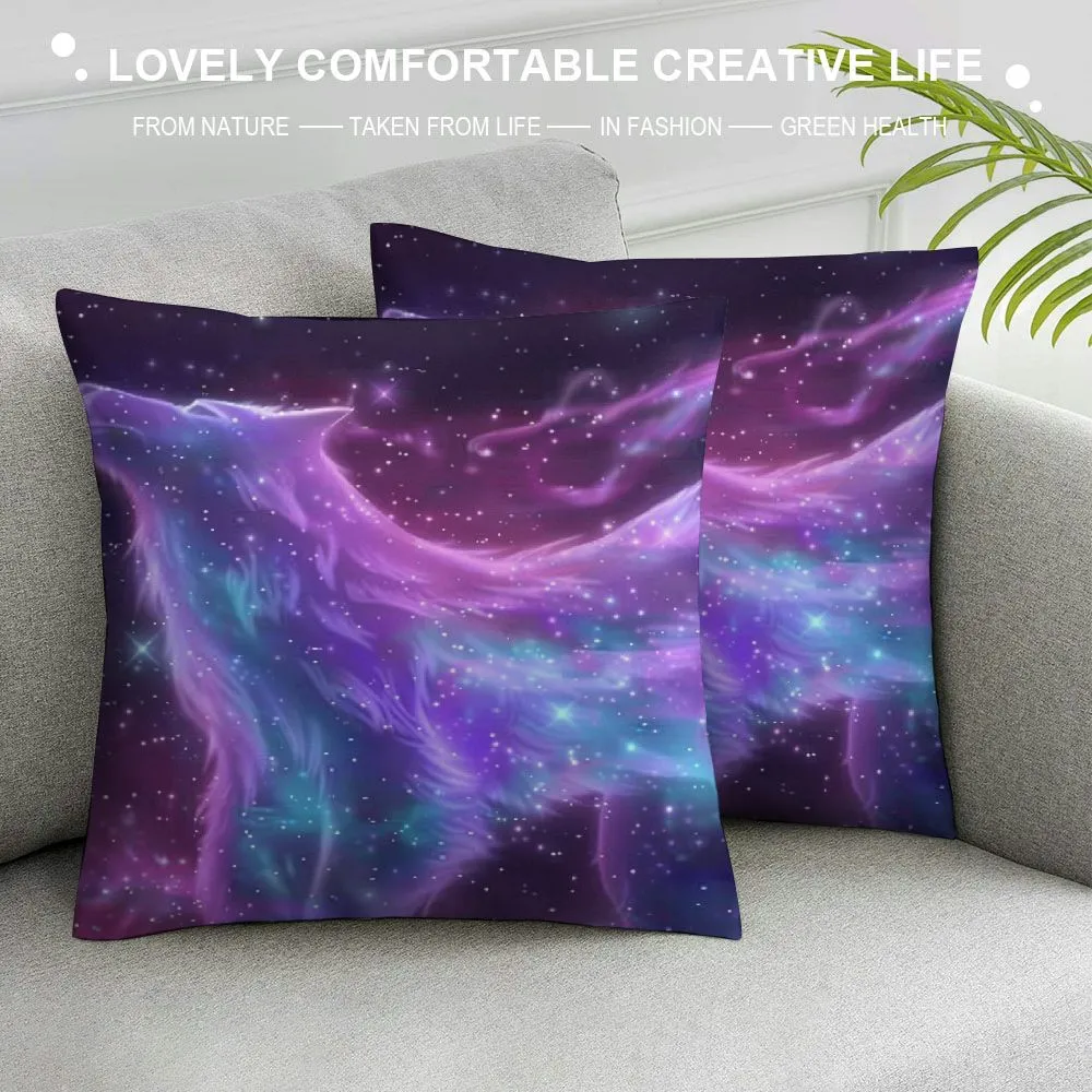 DHgate Purple Galaxy Wolf Body Pillow Case Soft Microfiber Backrest Cushion Cover Home Garden