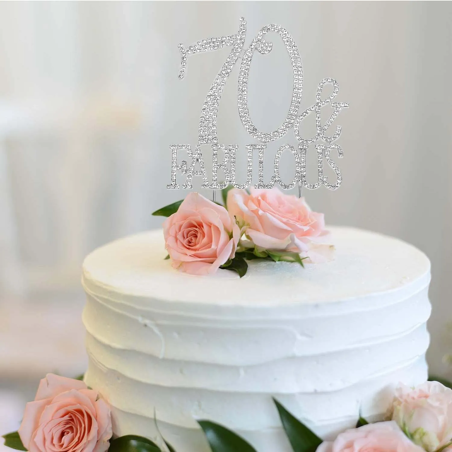 70 & Fabulous Silver Cake Topper 70 Years Birthday Or 70th Wedding ...