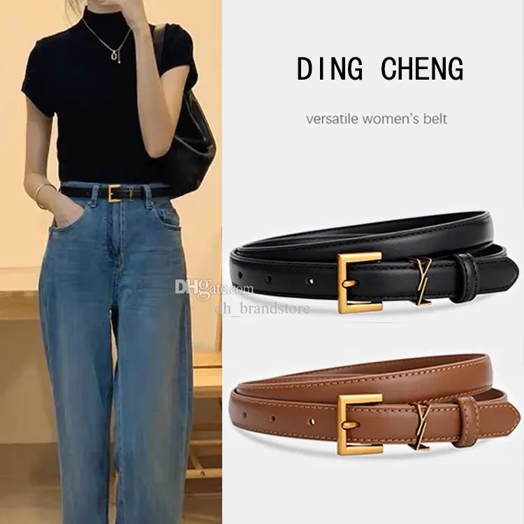 Stylish Y S L Designer Leather Belt for Women and Men 3.0cm Width Fashionable Buckle Waistband Cinch Ceintures With Box