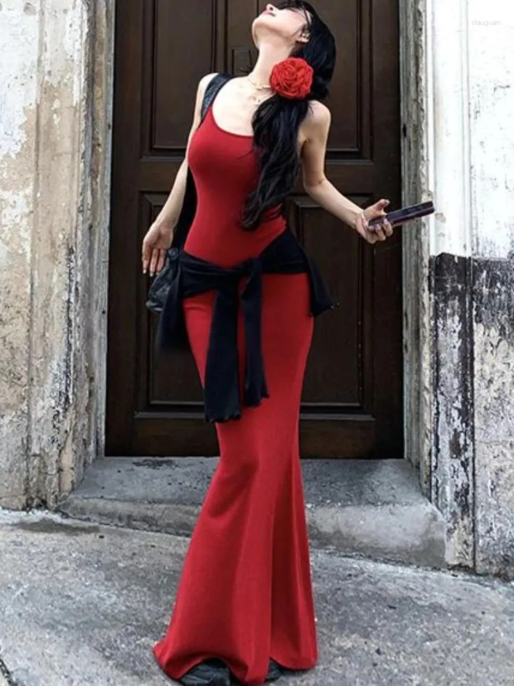 Vintage One Piece Midi maxi dress for Women Backless Sweet Spicy and Slimming with Hollow Out Design Perfect for Summer Parties and Evening Events Available in Summer 2024