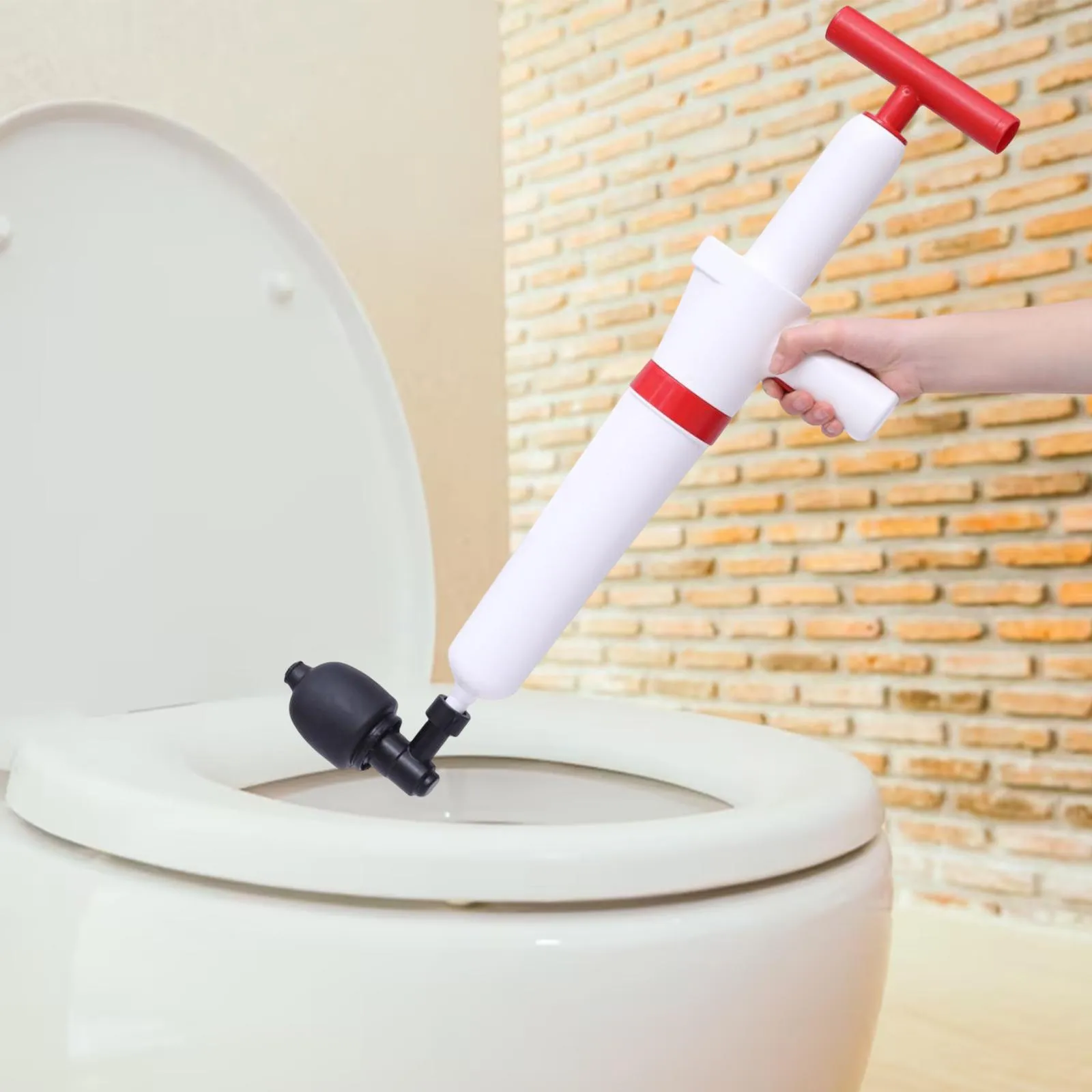 High Pressure Toilet Plunger & Drain Blaster Kit - 120 PSI Air Pressure To Unclog Toilets & Sinks