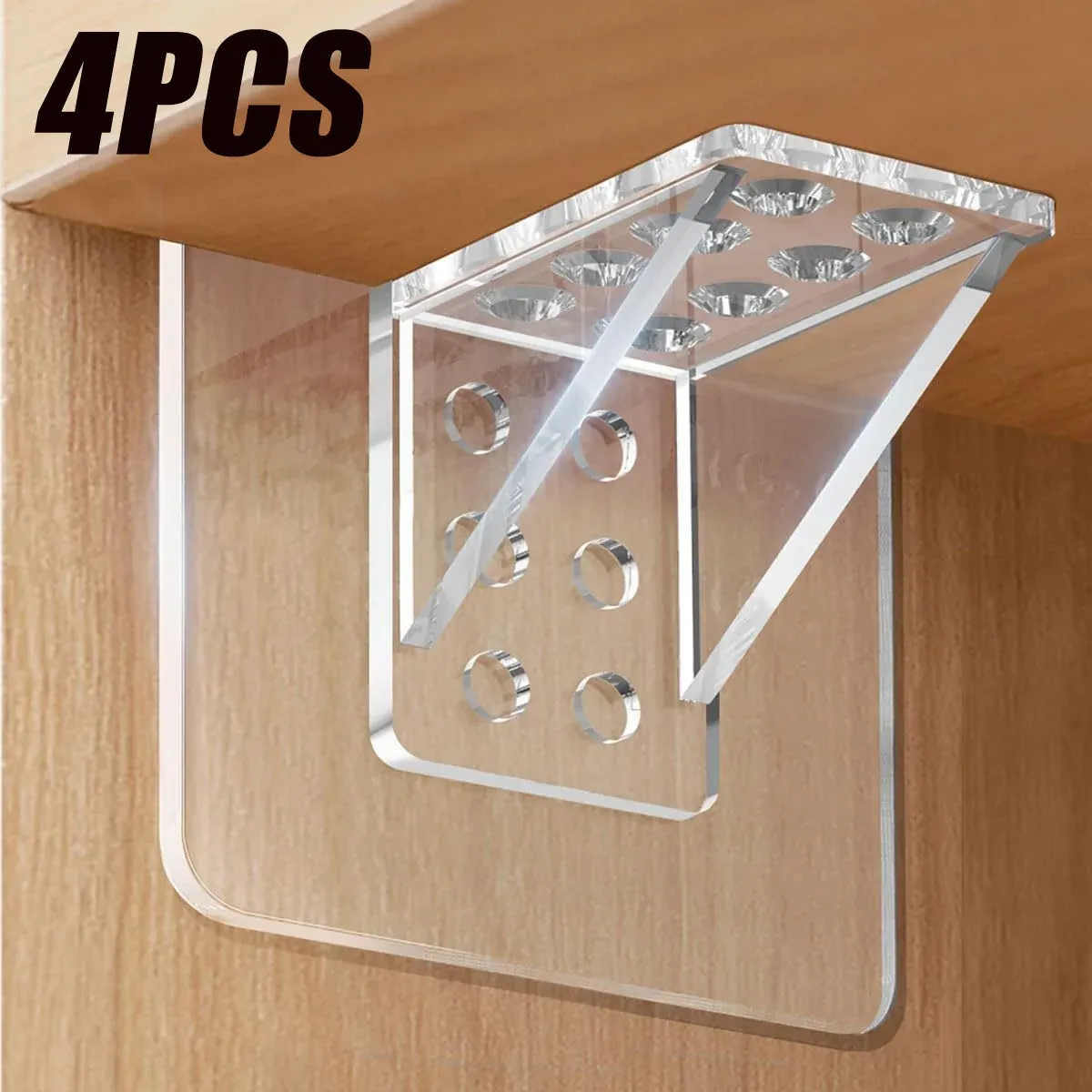 Save Big on Bulk Shelf Support Clip No Drill Shelf Support Pegs Punch Free  Adhesive Shelf Brackets For Kitchen Cabinets 4pcs Cabinet Shelf Clips | ..., image size:1200x1200