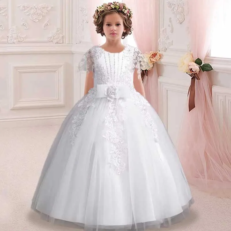 Formal Dress Grey Toddler Flower Girl Dresses Girls White Lace Flower Girl  Dress Long Fluffy Tulle Party Dress For 4-12 Year Olds From Dhgate Girls  Dresses Price