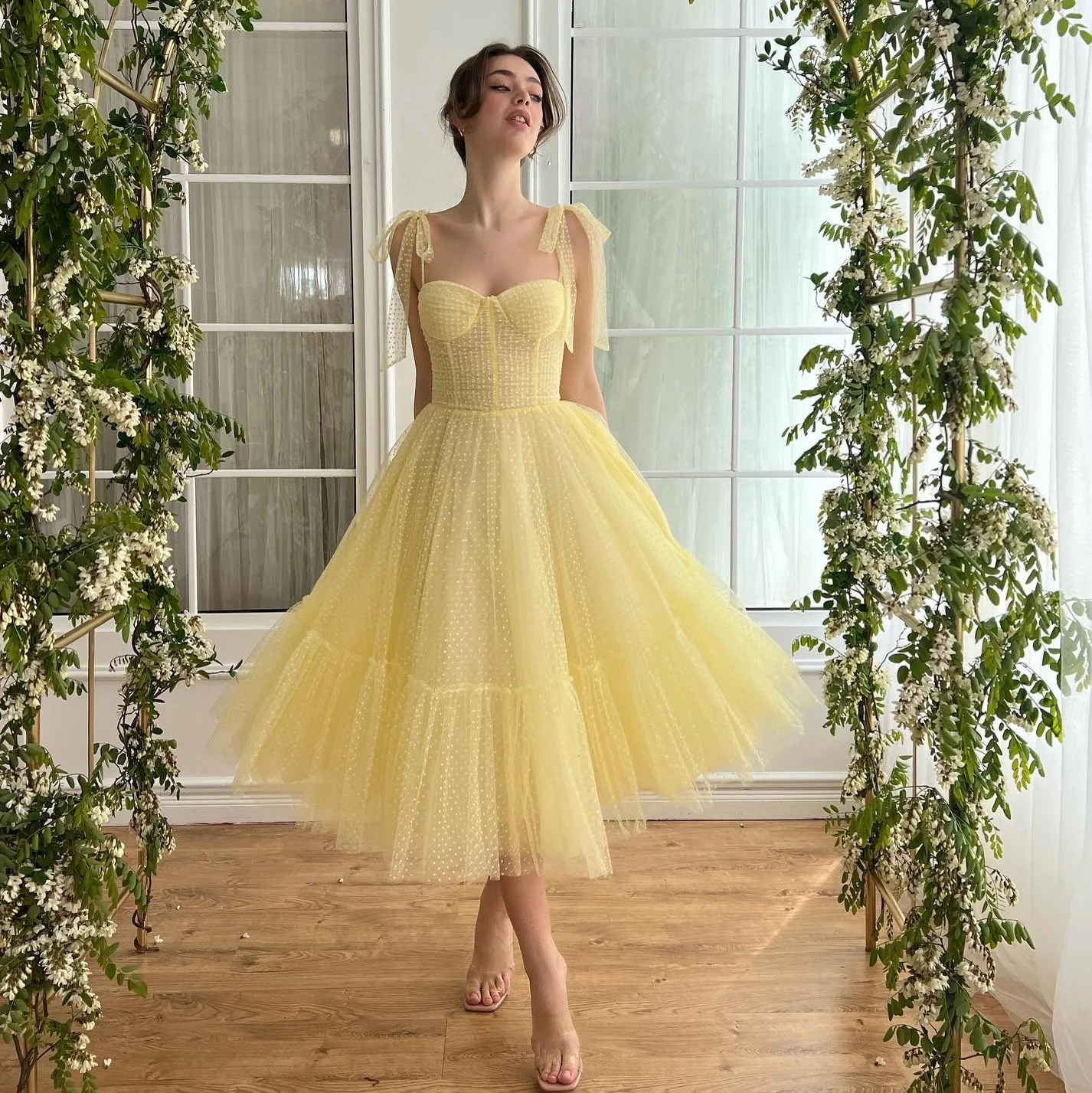 Yellow homecoming dress clearance