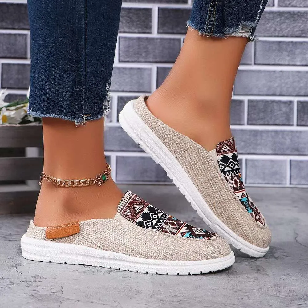Womens Spring Summer Half Slippers Sneakers Comfortable Walking
