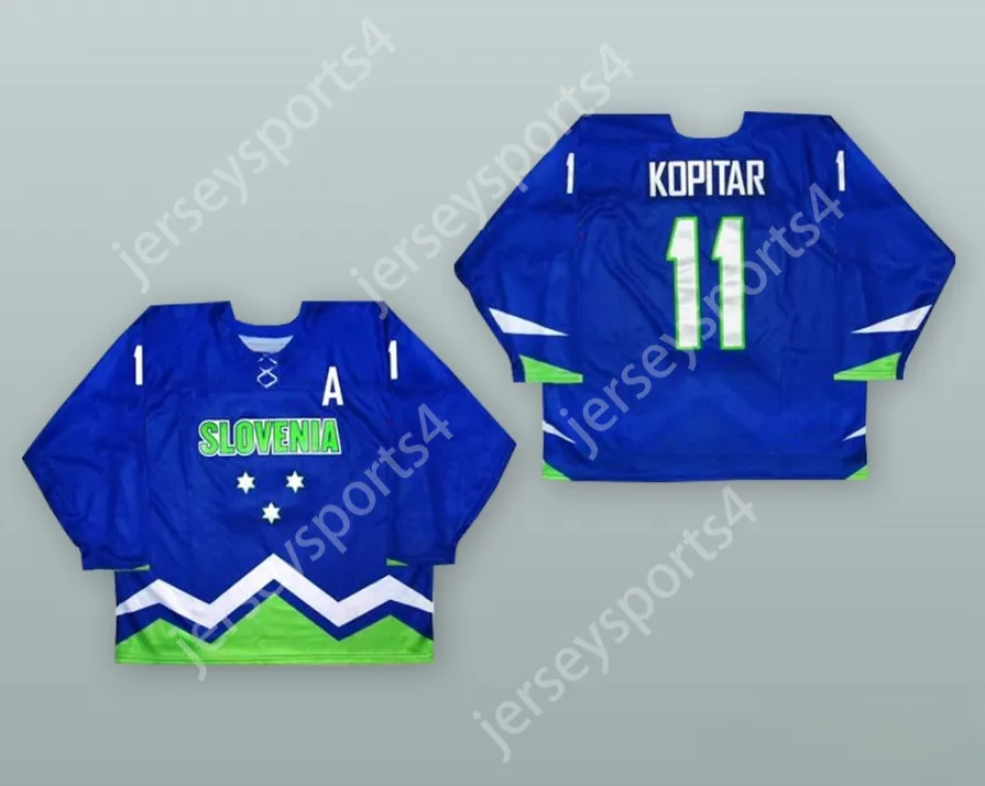 Custom ANZE KOPITAR 11 SLOVENIA NATIONAL TEAM BLUE HOCKEY JERSEY Top Stitched S M L XL XXL 3XL 4XL 5XL 6XL From 37 33 DHgate
