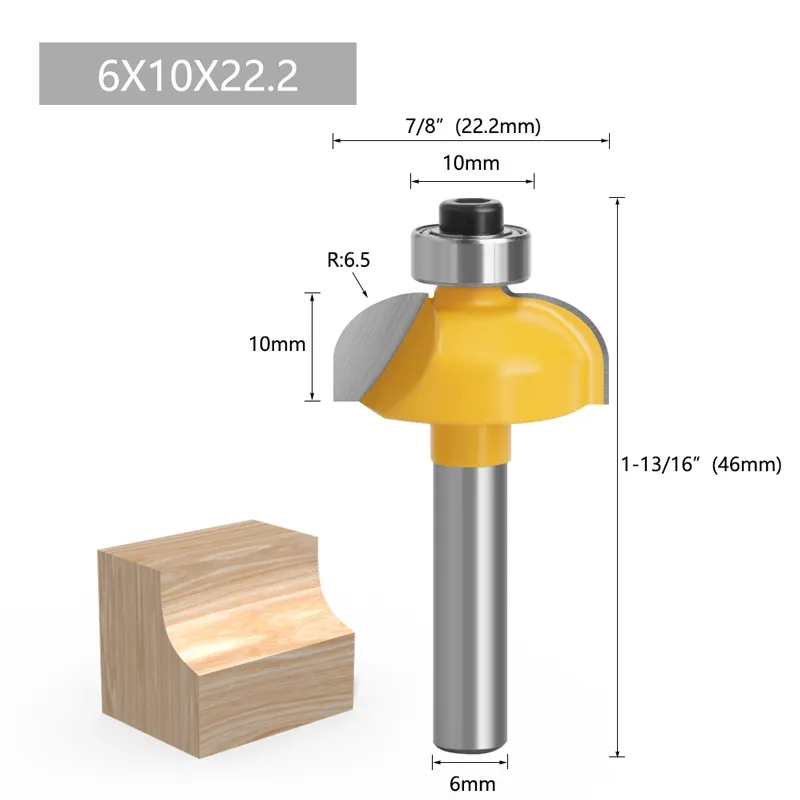 Liankai 6mm Shank Straight Router Bit for Wood Milling and Flush ...