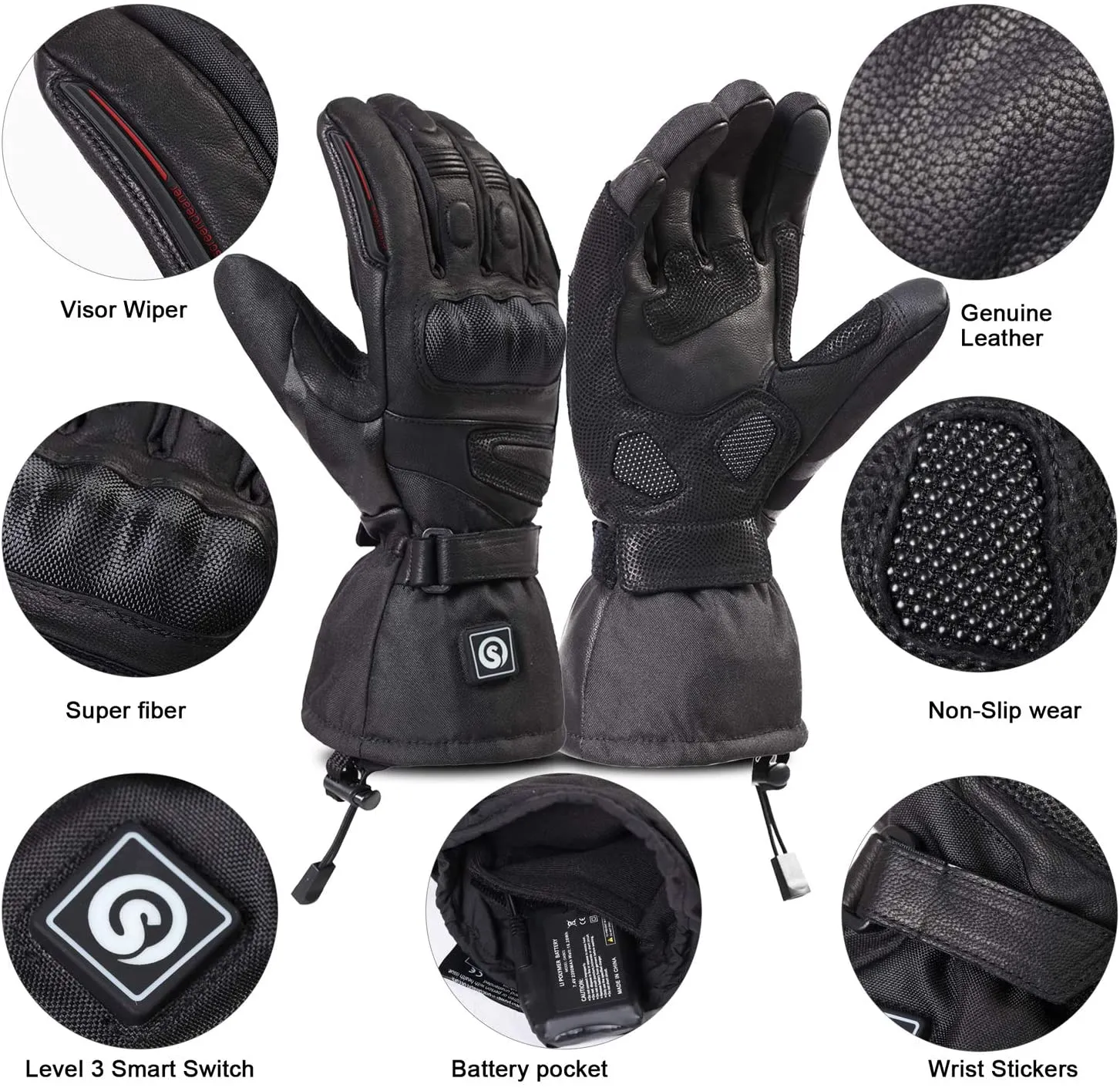 Heated Ski Gloves For Men Women, Savior Heat Electric Rechargeable