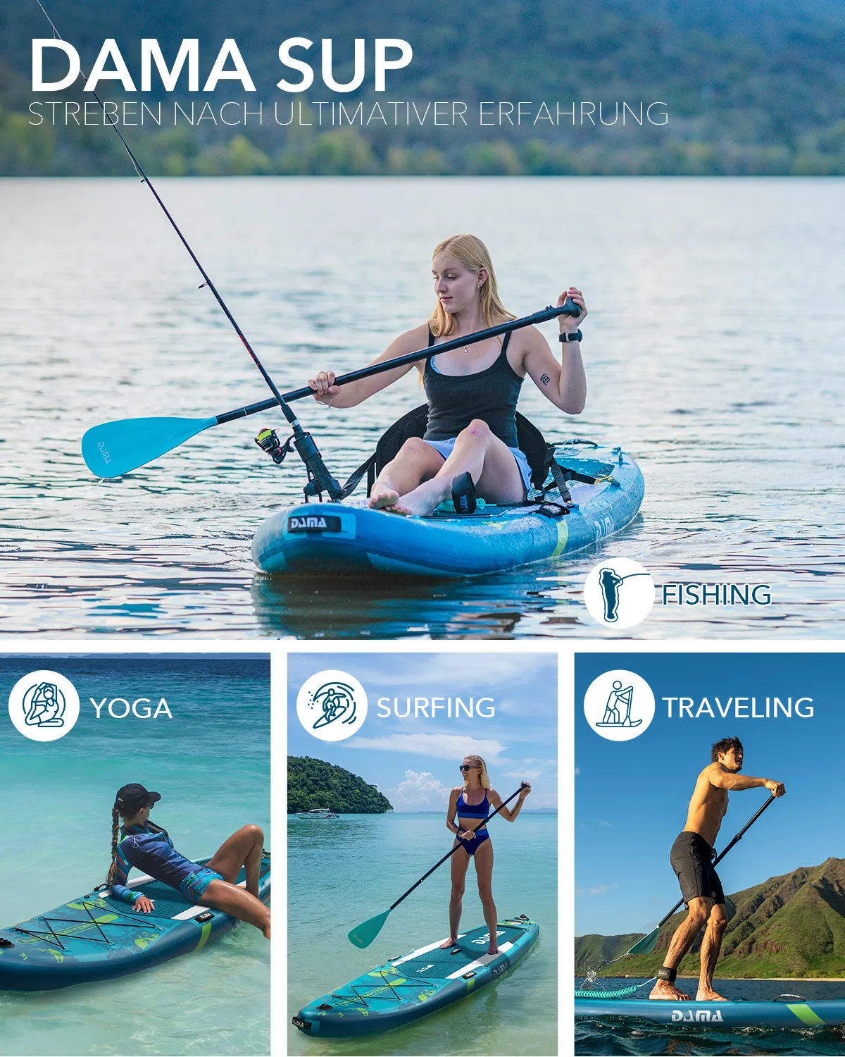 DAMA high quality Inflatable Stand Up Paddle Boards