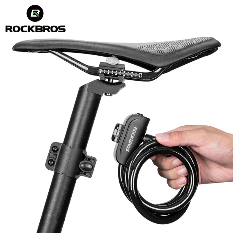 ROCKBROS 150cm Helmet Lock – Portable Combination Lock For Bicycle & Motorcycle Helmets, 3-Digit Code, High Security Cable
