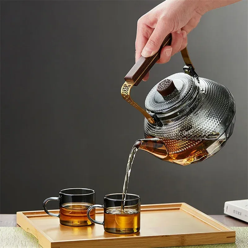 Borosilicate Glass Teapot with Infuser - Heat-resistant, 1140ML ...