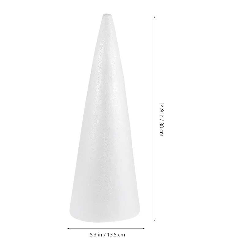 White Foam Cone christmas tree christmas tree Crafts with DIY Floral ...