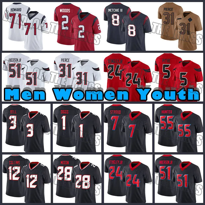 1 Stefon Diggs 7 CJ Stroud Will Will Anderson Jr. Jerseys de fútbol 24 Derek Stingley Jr. Dameon Pierce Jalen Pitre Tank Dell John Metchie III Joe Mixon Danielle Hunter Woods