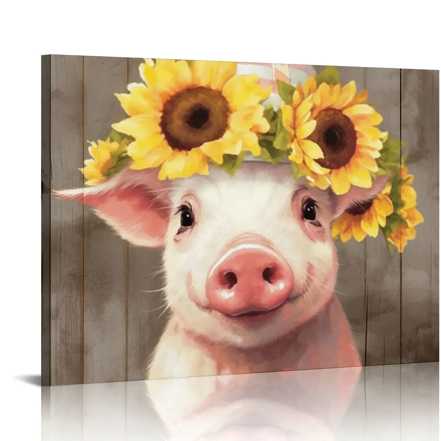 DHgate.com:Funny Pig Canvas Wall Art Charming Hand-Painted