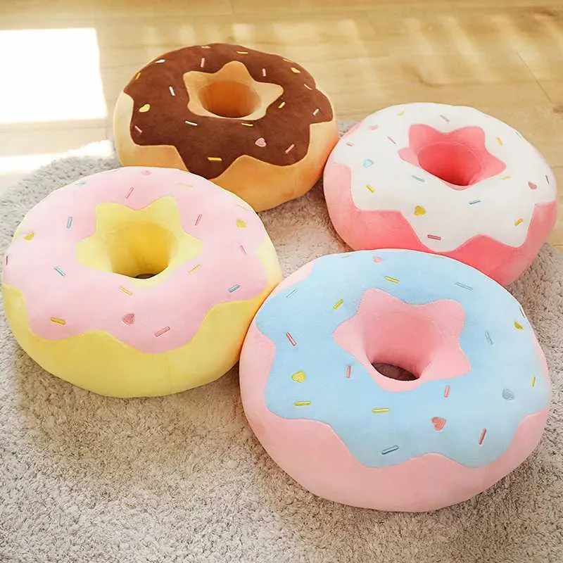 Save Big on Bulk Donut Plush Pillows Plush Decorative Pillows Donut  Cushion: Fantastic Food Shaped Ring, Soft Plush Cushions Creative Seat  Cushion,