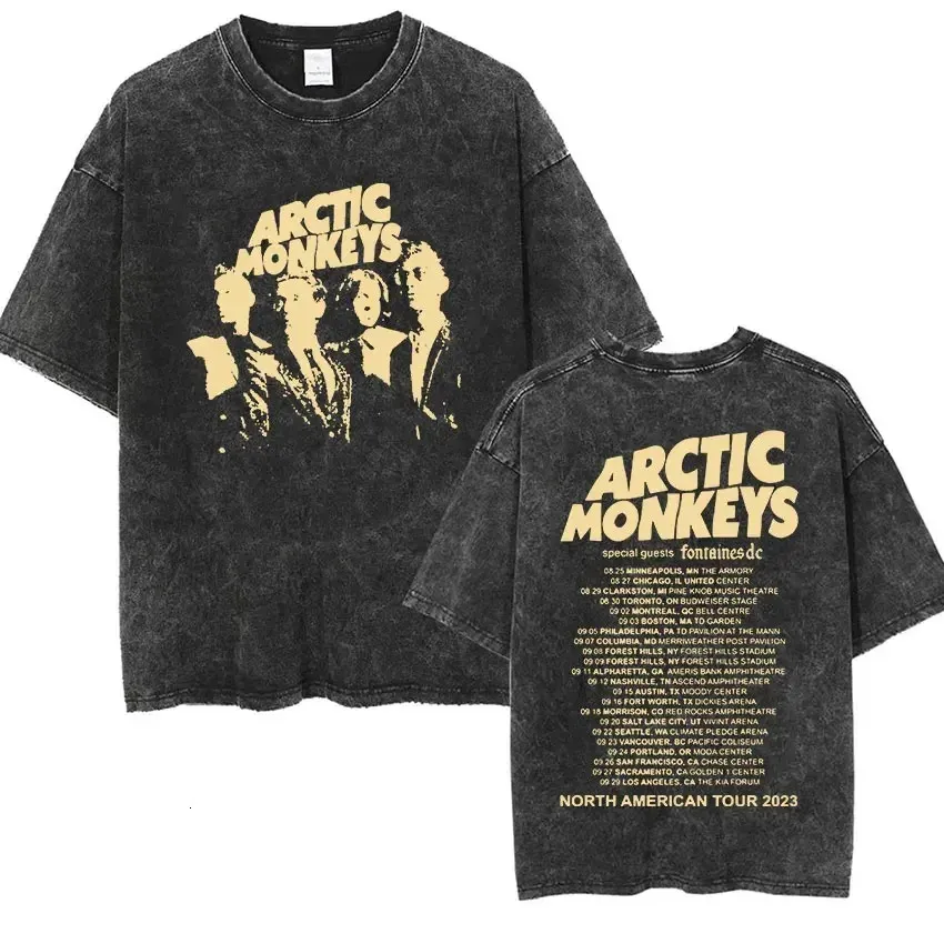 Wholesale Retro Rock Arctic Monkeys Music Album Graphic T Shrit Mens Vintage Washed Oversized Short Sleeve T Shirt Y2k Hip Hop Streetwear 240530 From Xing04 10.47 DHgate.Com