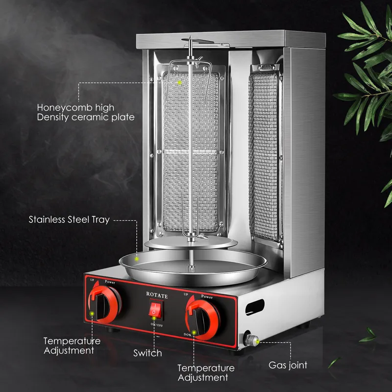 Electric Shawarma Grill Machine with Auto Rotating Motor and Two ...