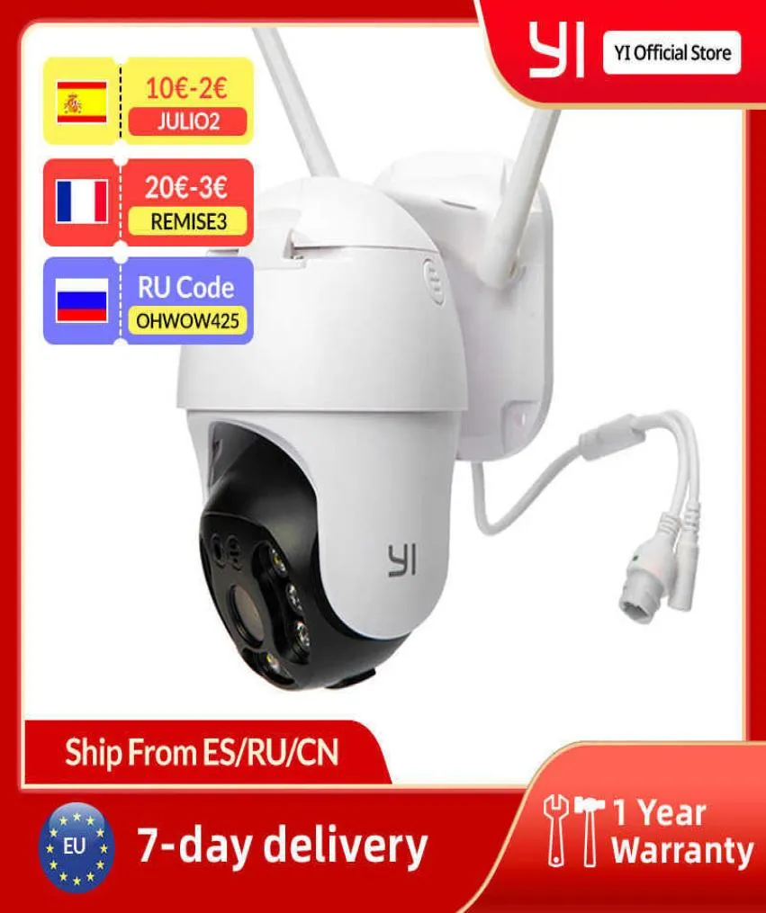 YI Wifi Outdoor Security Camera: 1080P Color Night Vision, AI Human  Tracking, Wireless IP CCTV Camera