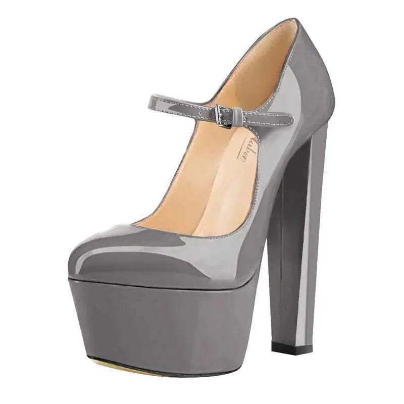 Grey platform pumps clearance