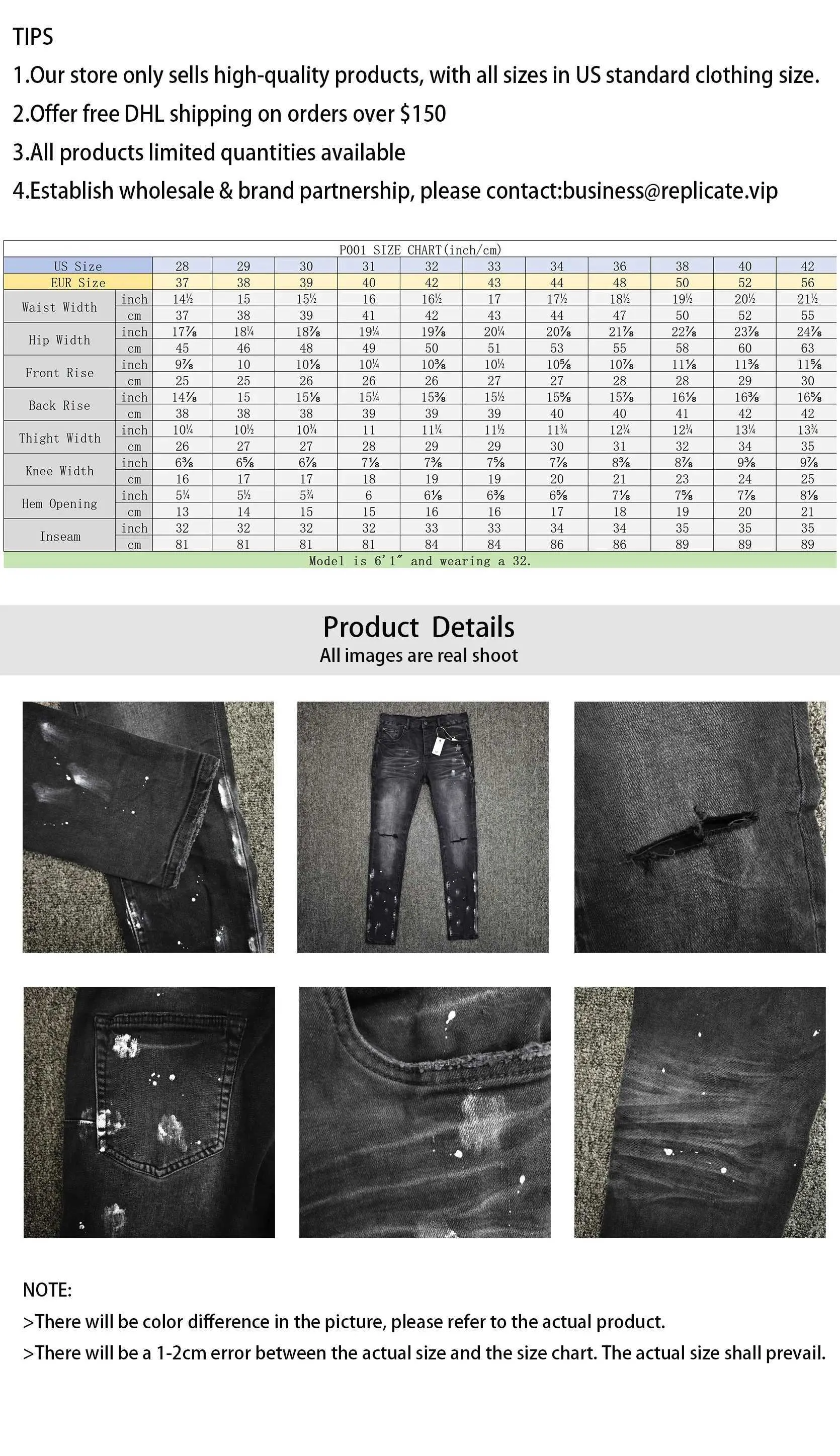 Jeans da uomo di alta qualità con spacco sul ginocchio in resina nera viola e vita bassa, pantaloni da uomo americani, nuova tendenza alla moda_voghion.com