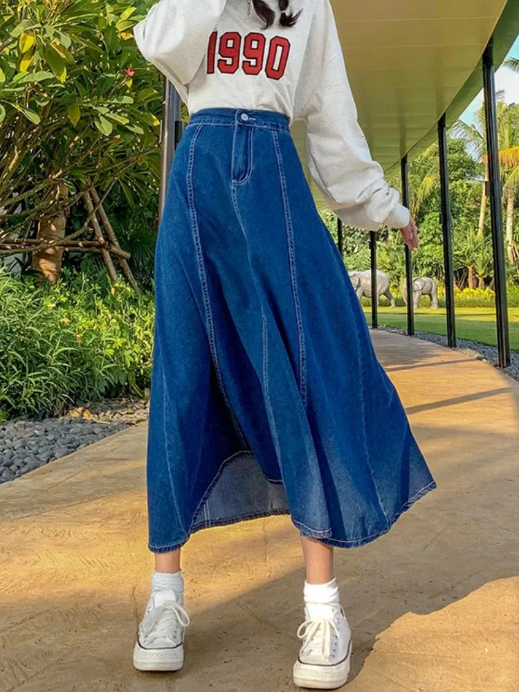 Plus size long denim skirts 6xl online