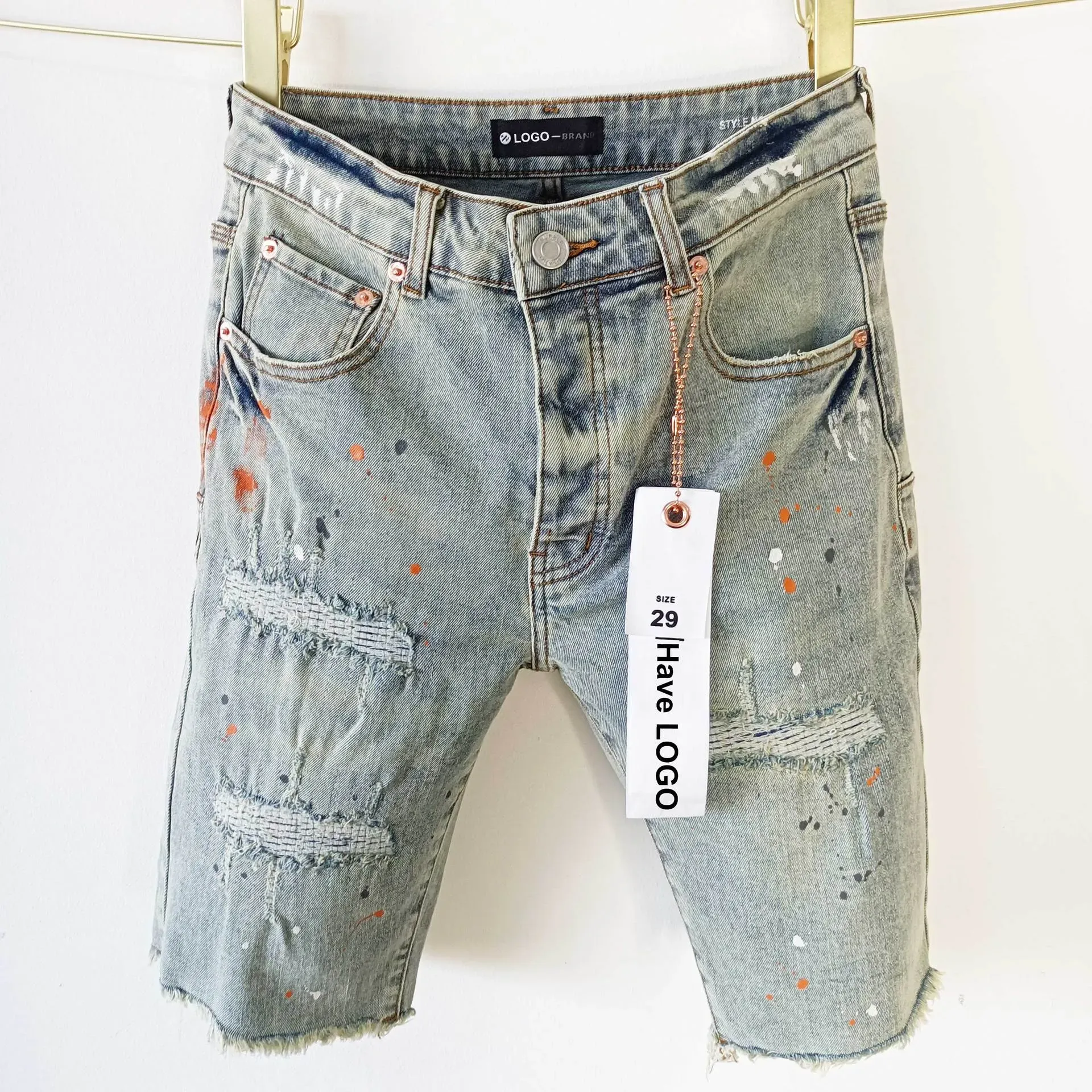 DHgate Mens Purple Denim Jean Shorts Hip Hop Casual High Quality Knee Length Clothing Sizes 29 40 Apparel