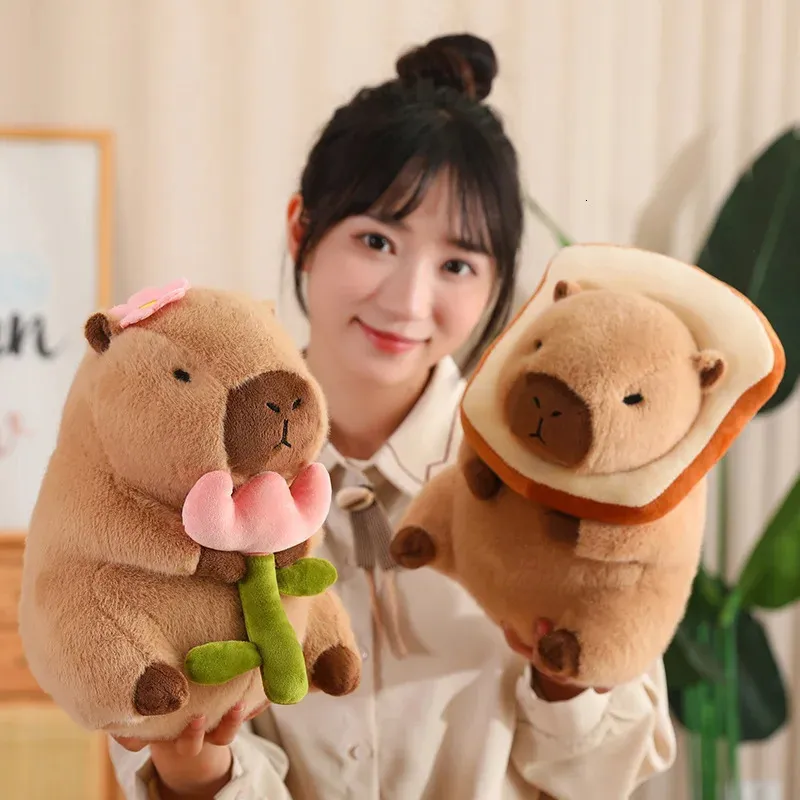 Peluche Capibara 25 Cm - Morbido Giocattolo Simulazione Animale - Regalo Per Bambini E Adulti
