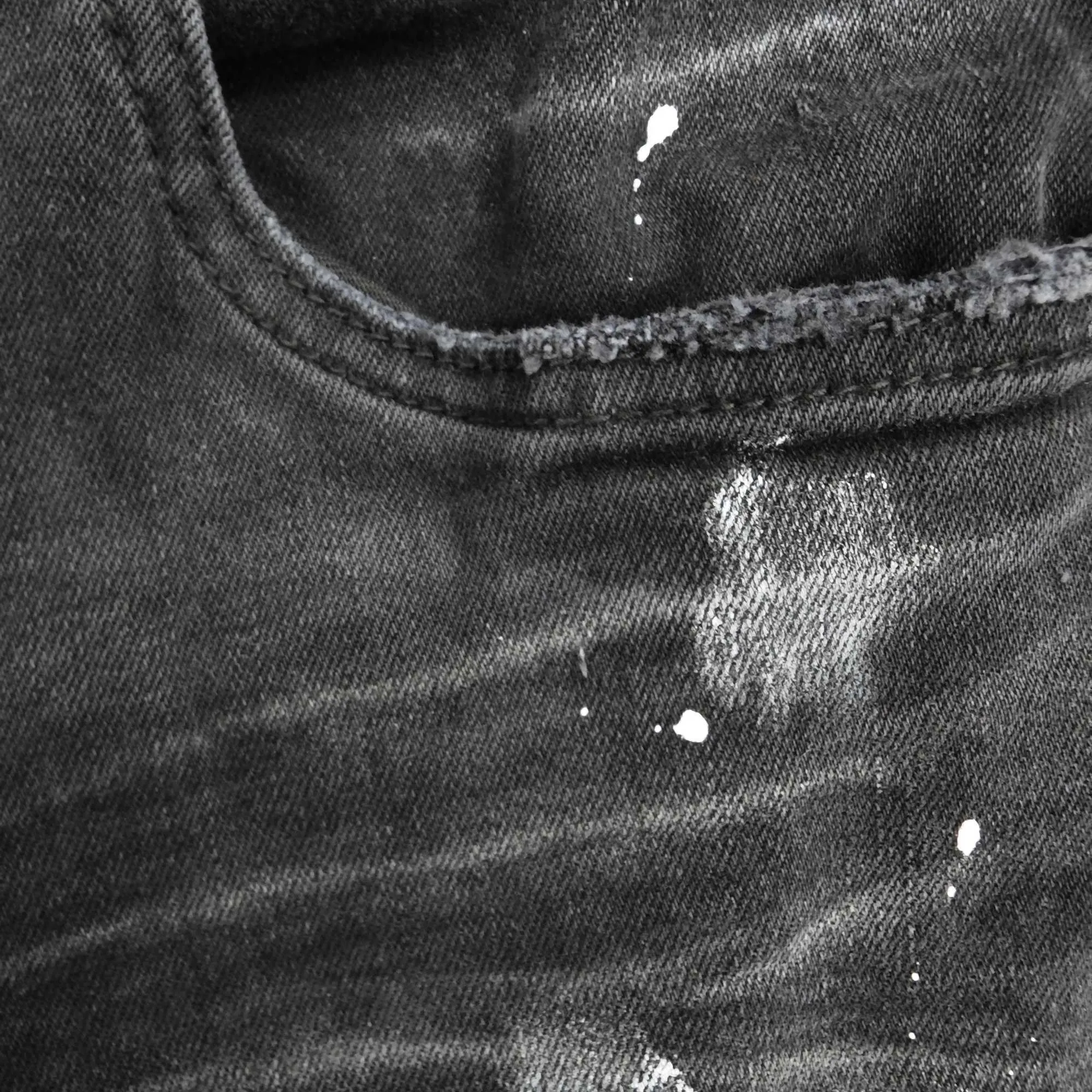 Jeans da uomo di alta qualità con spacco sul ginocchio in resina nera viola e vita bassa, pantaloni da uomo americani, nuova tendenza alla moda_voghion.com