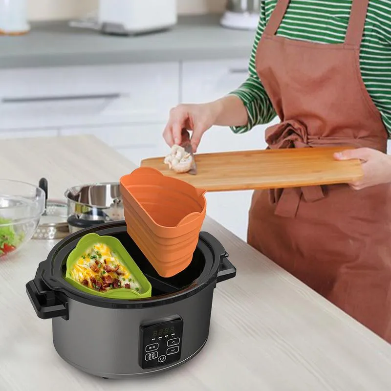 Slow Cooker Liner Reusable Saucepot Divider Heat Resistant Silicone Pot ...