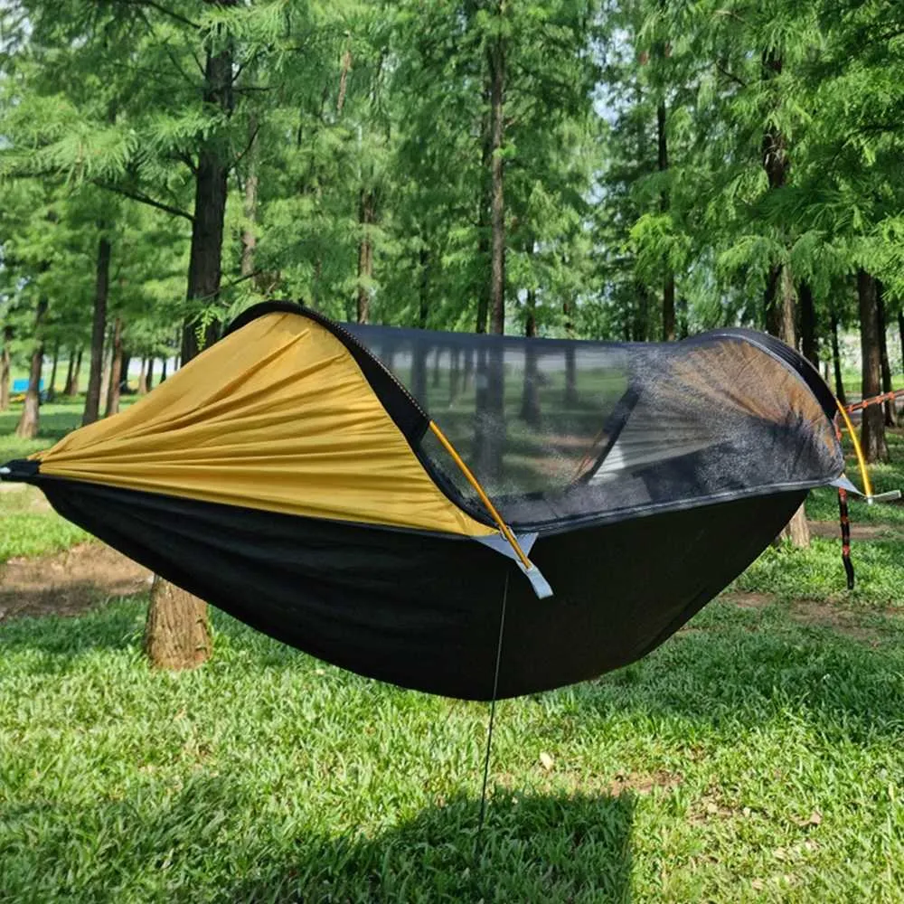 Hanging hammock with mosquito net sale