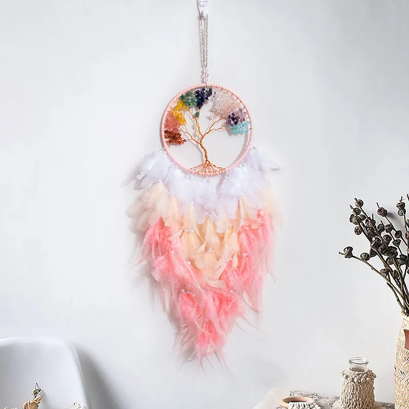 Handmade Dream Catcher Wth Three Large Feathers Wall Hangng | Etsy