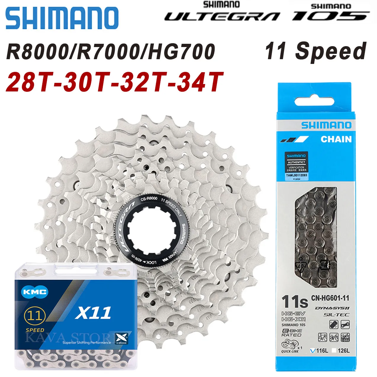 DHgate Shimano Ultegra R8000 Cassette 11 Speed Road Bike 11S K7 R7000 HG700 28T 30T 32T 34T Bicycle Ratchet HG601 Chain 11V KMC X11 Sports Outdoors