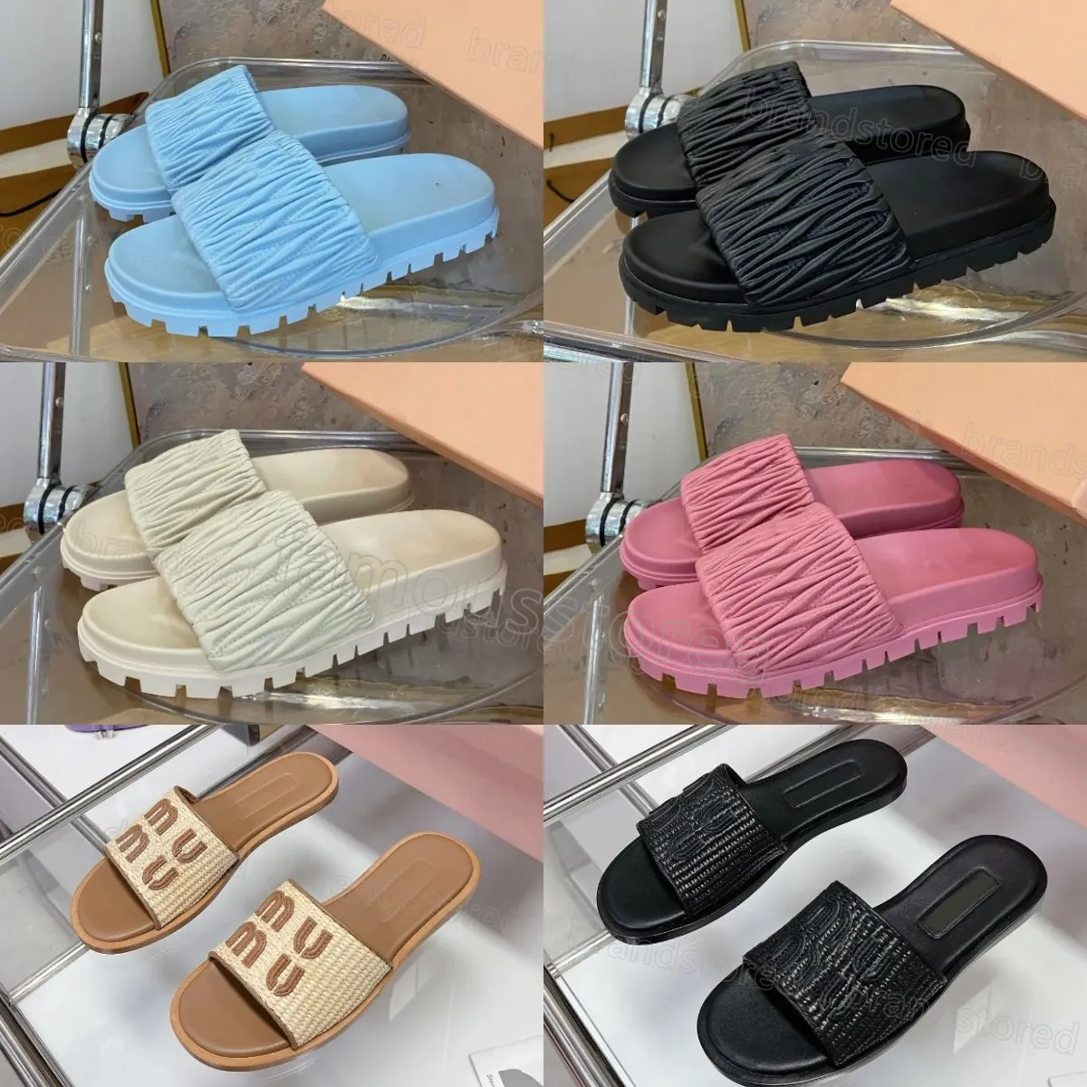 New Balance Miu Miu Zapatos Novia Womens Leather Slides