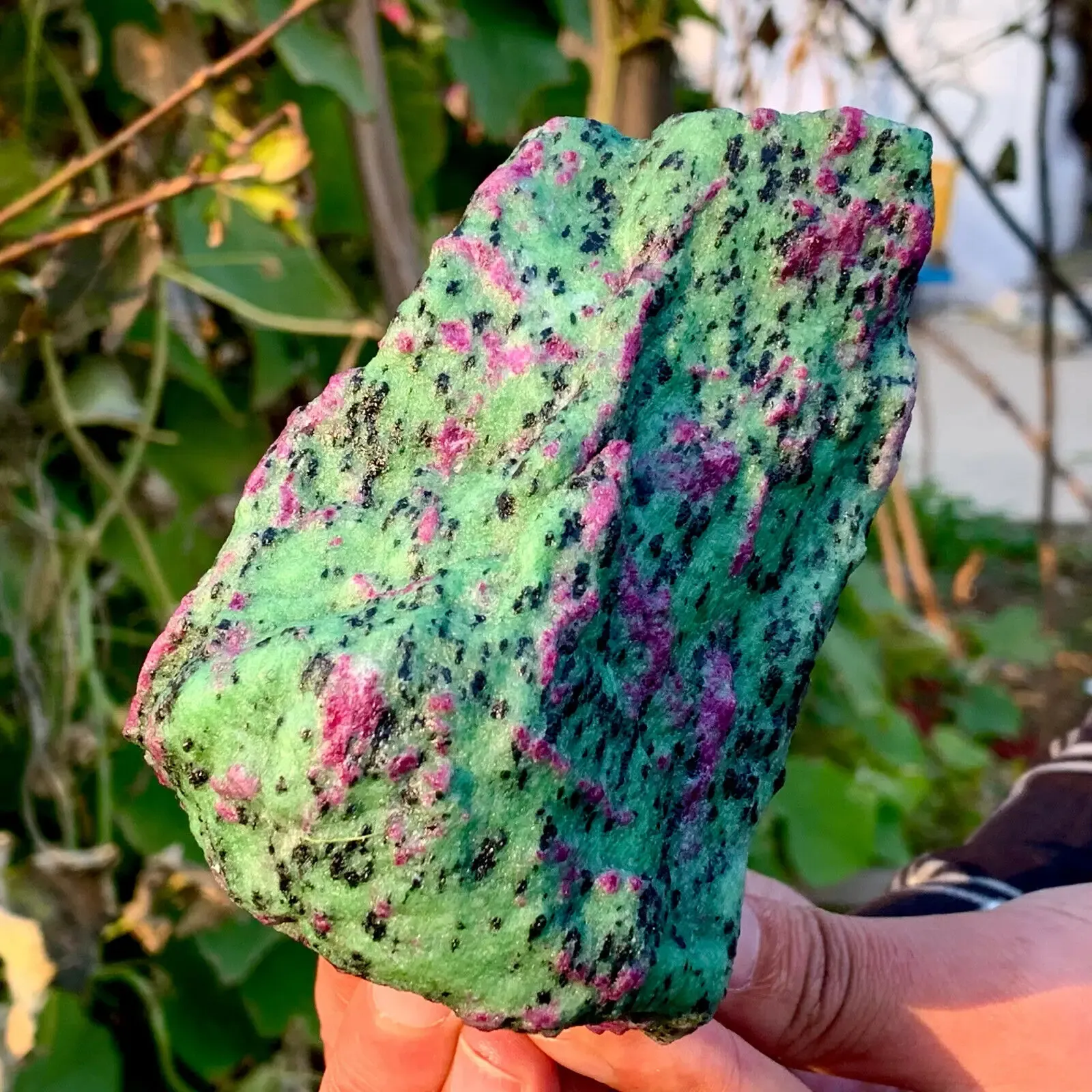 Ruby Greenstone Green Ruby Zoisite Irregular Crystal Stone Mineral Rock Specimen ...